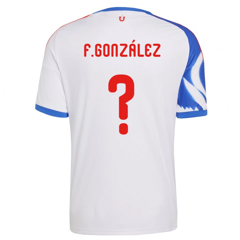 Danxen Uomo Maglia Fernando González #0 Bianco Blu Navy Kit Gara Away 2026/27 Maglietta
