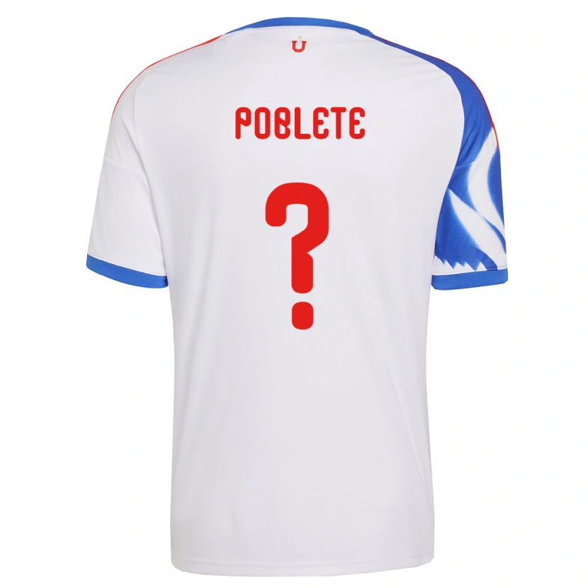 Danxen Uomo Maglia José Poblete #0 Bianco Blu Navy Kit Gara Away 2026/27 Maglietta