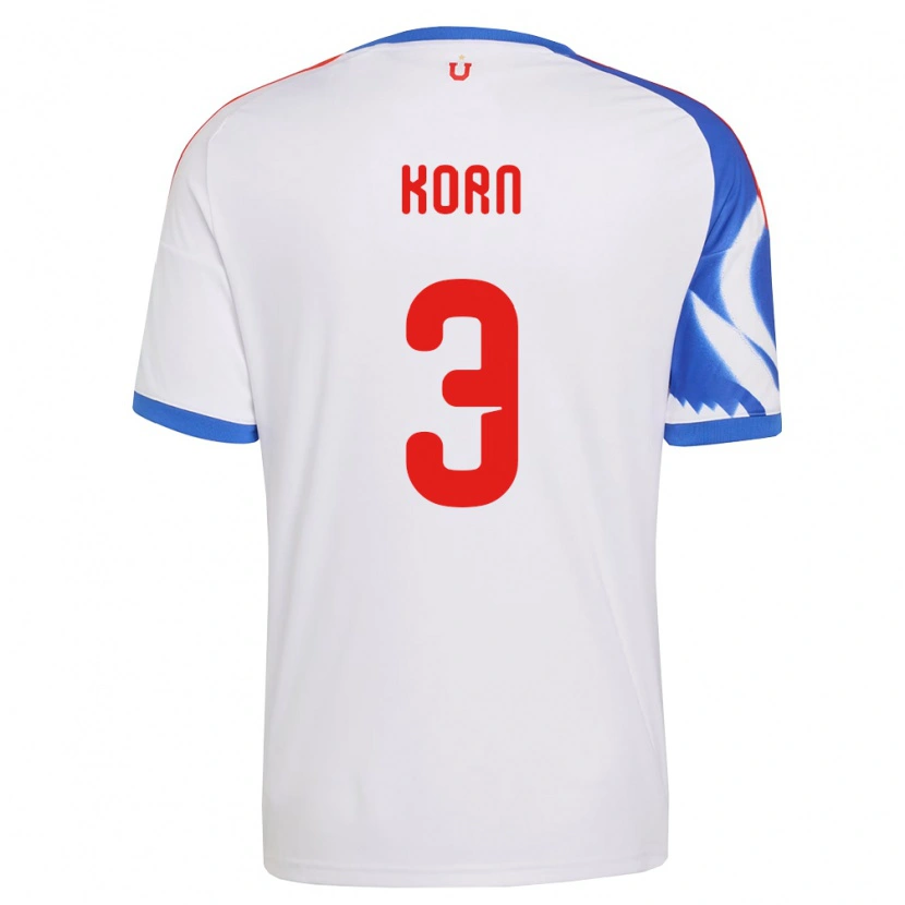 Danxen Uomo Maglia Agustín Korn #3 Bianco Blu Navy Kit Gara Away 2026/27 Maglietta