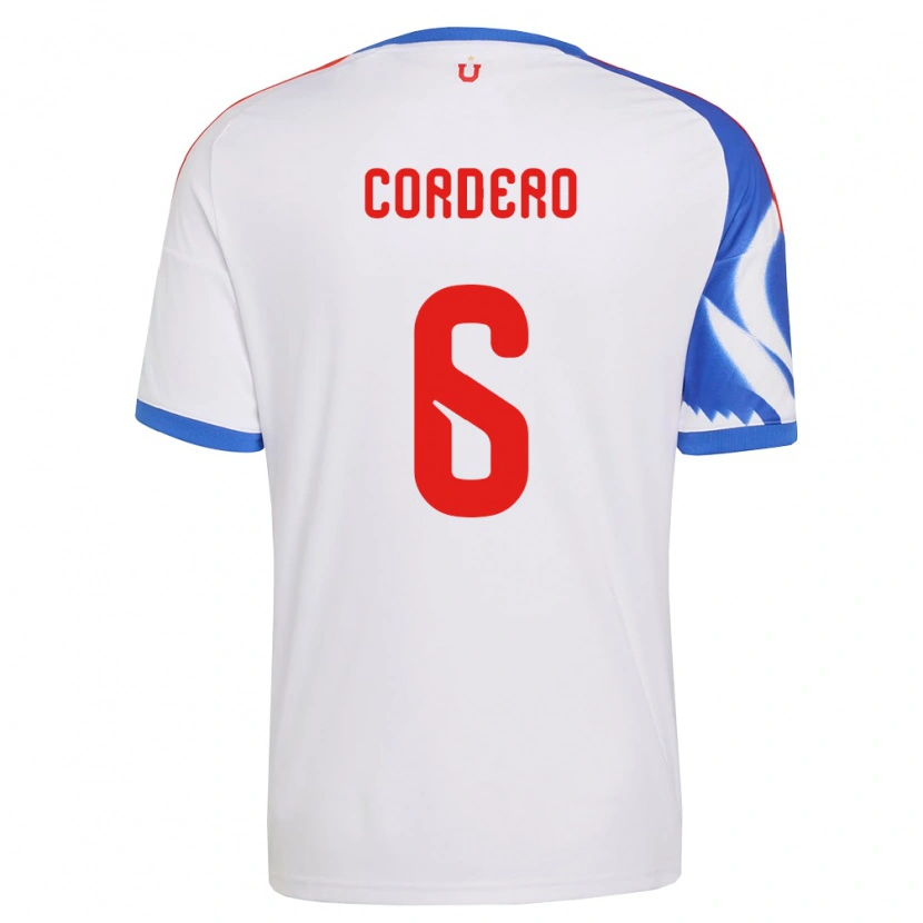 Danxen Uomo Maglia Renato Cordero #6 Bianco Blu Navy Kit Gara Away 2026/27 Maglietta