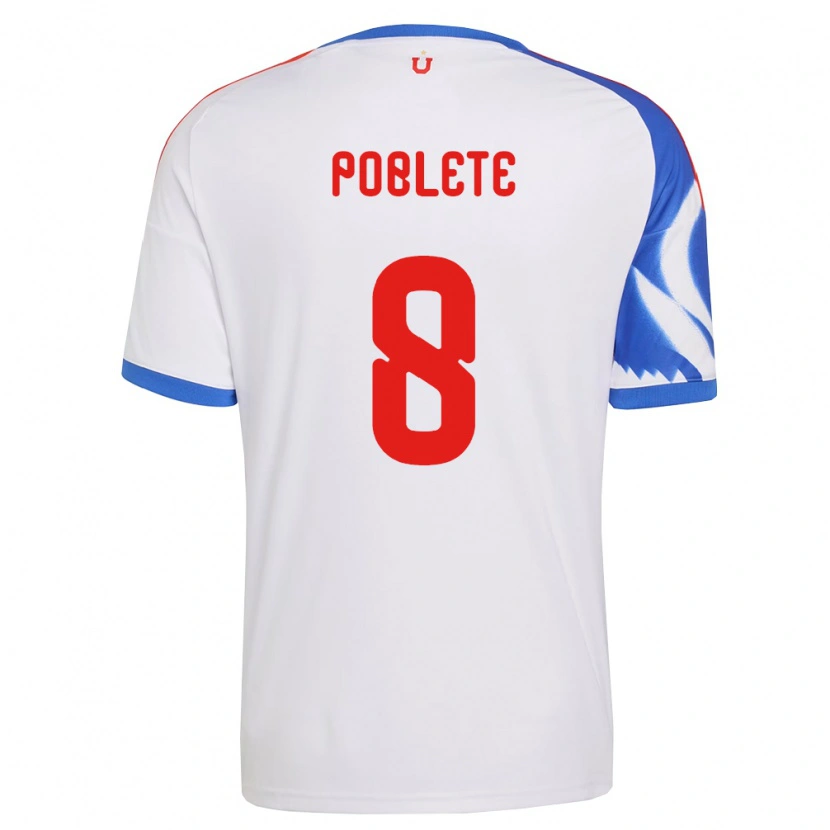Danxen Uomo Maglia Israel Poblete #8 Bianco Blu Navy Kit Gara Away 2026/27 Maglietta