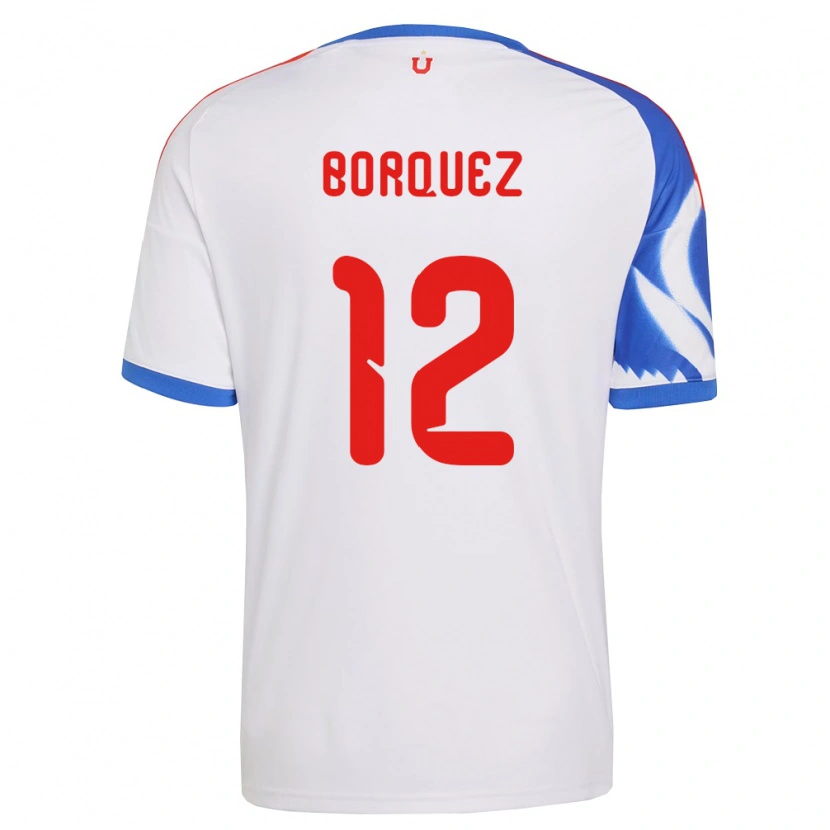 Danxen Uomo Maglia Gabriela Bórquez #12 Bianco Blu Navy Kit Gara Away 2026/27 Maglietta