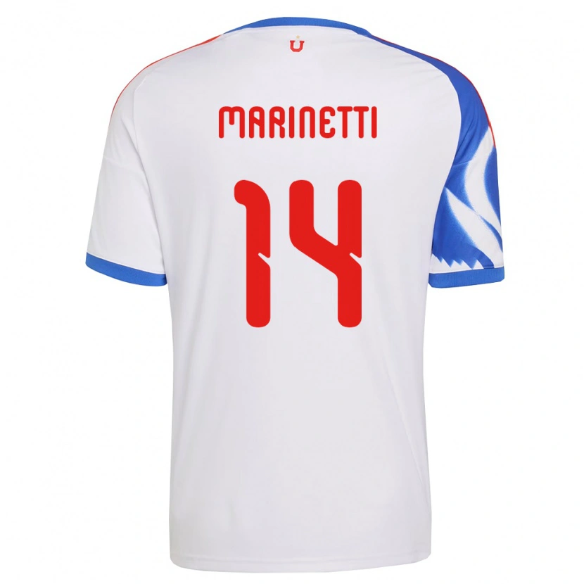 Danxen Uomo Maglia Nicolás Marinetti #14 Bianco Blu Navy Kit Gara Away 2026/27 Maglietta