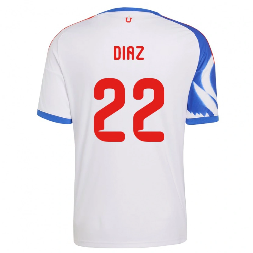 Danxen Uomo Maglia Valentina Díaz #22 Bianco Blu Navy Kit Gara Away 2026/27 Maglietta