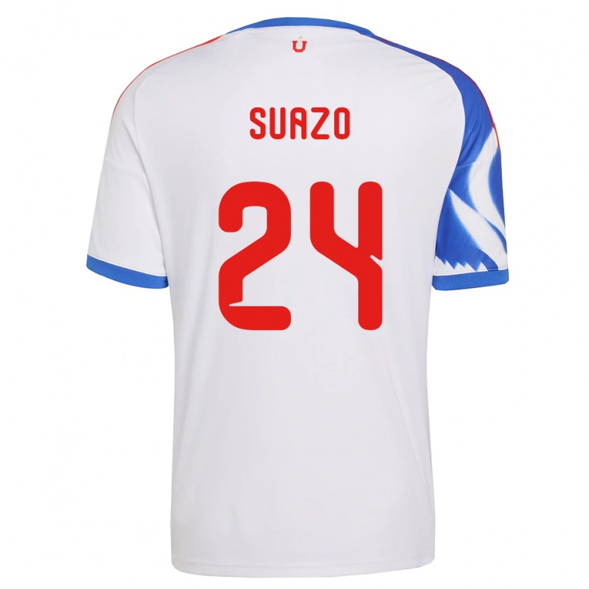 Danxen Uomo Maglia Arantza Suazo #24 Bianco Blu Navy Kit Gara Away 2026/27 Maglietta