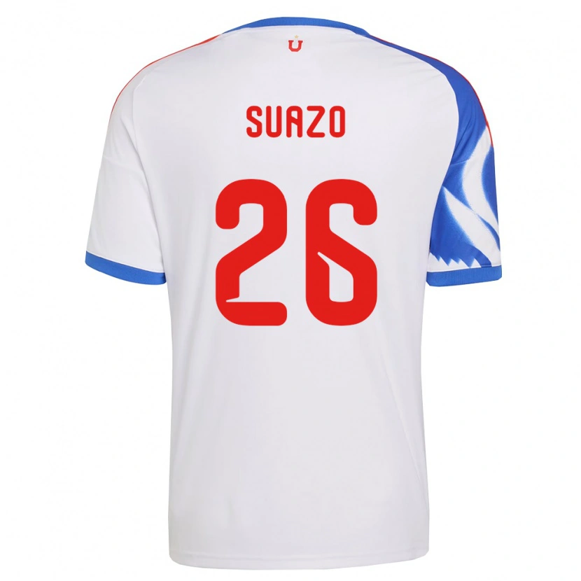 Danxen Uomo Maglia Gretzel Suazo #26 Bianco Blu Navy Kit Gara Away 2026/27 Maglietta