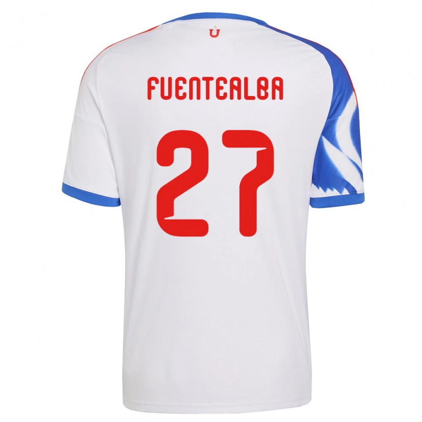 Danxen Uomo Maglia Jeison Fuentealba #27 Bianco Blu Navy Kit Gara Away 2026/27 Maglietta