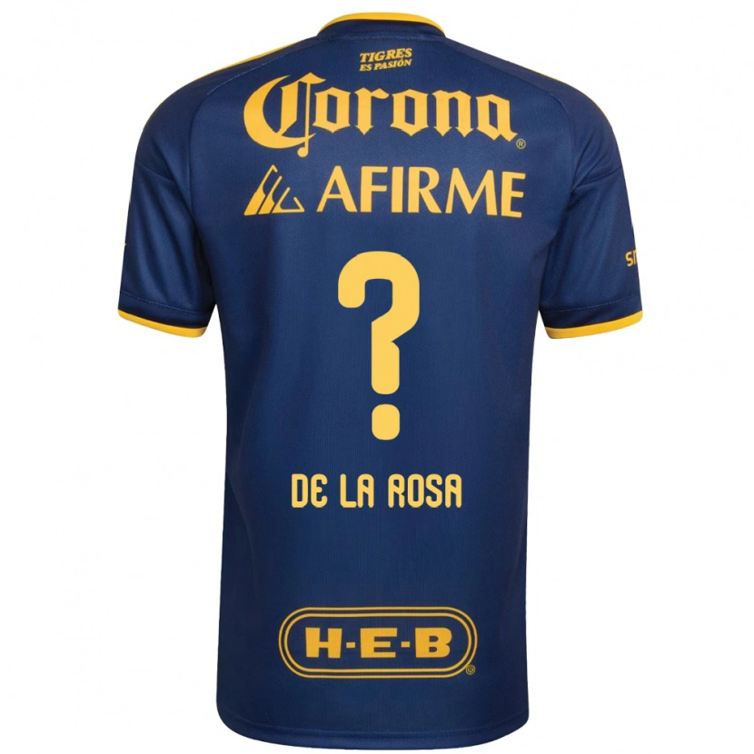 Danxen Uomo Maglia Luis De La Rosa #0 Blu Reale Giallo Kit Gara Away 2026/27 Maglietta