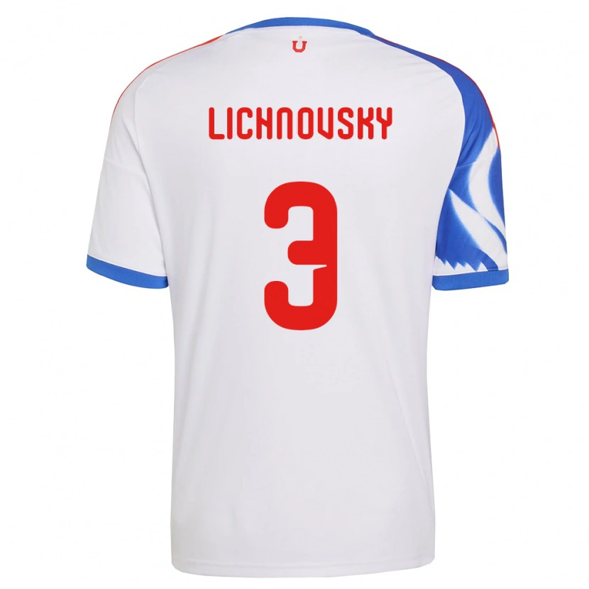 Danxen Uomo Maglia Igor Lichnovsky #3 Bianco Blu Navy Kit Gara Away 2026/27 Maglietta