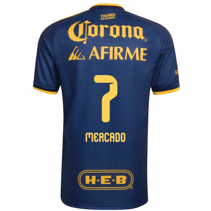 Danxen Uomo Maglia Liliana Mercado #7 Blu Reale Giallo Kit Gara Away 2026/27 Maglietta