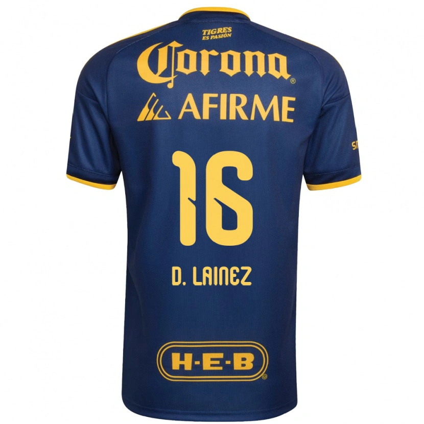 Danxen Uomo Maglia Diego Lainez #16 Blu Reale Giallo Kit Gara Away 2026/27 Maglietta