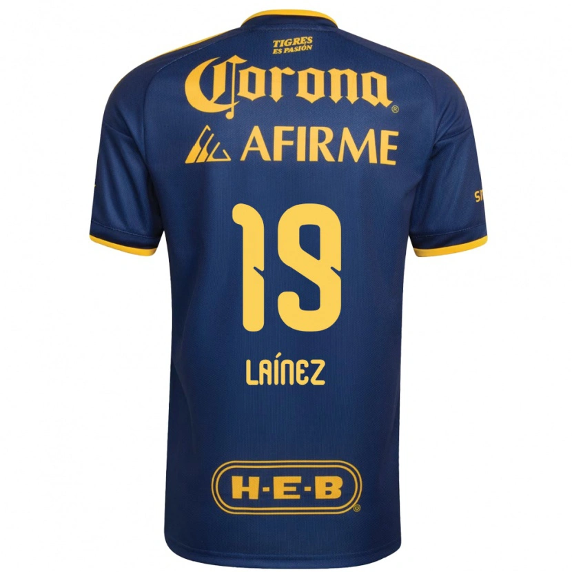 Danxen Uomo Maglia Mauro Laínez #19 Blu Reale Giallo Kit Gara Away 2026/27 Maglietta