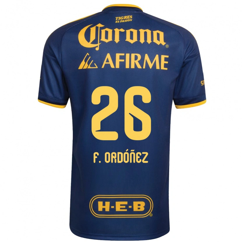 Danxen Uomo Maglia Fernando Ordóñez #26 Blu Reale Giallo Kit Gara Away 2026/27 Maglietta
