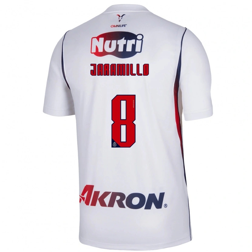 Danxen Uomo Maglia Carolina Jaramillo #8 Bianco Rosso Blu Navy Kit Gara Away 2026/27 Maglietta