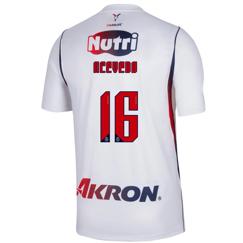 Danxen Uomo Maglia Victoria Acevedo #16 Bianco Rosso Blu Navy Kit Gara Away 2026/27 Maglietta