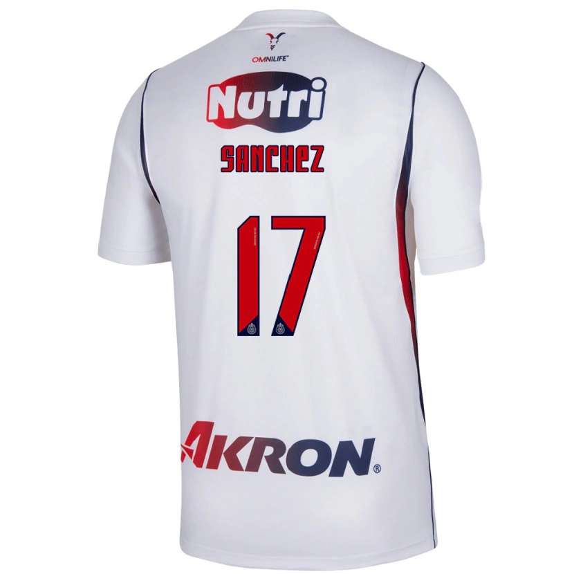 Danxen Uomo Maglia Jesús Sánchez #17 Bianco Rosso Blu Navy Kit Gara Away 2026/27 Maglietta