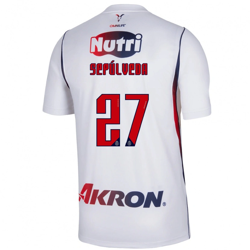 Danxen Uomo Maglia Leonardo Sepúlveda #27 Bianco Rosso Blu Navy Kit Gara Away 2026/27 Maglietta