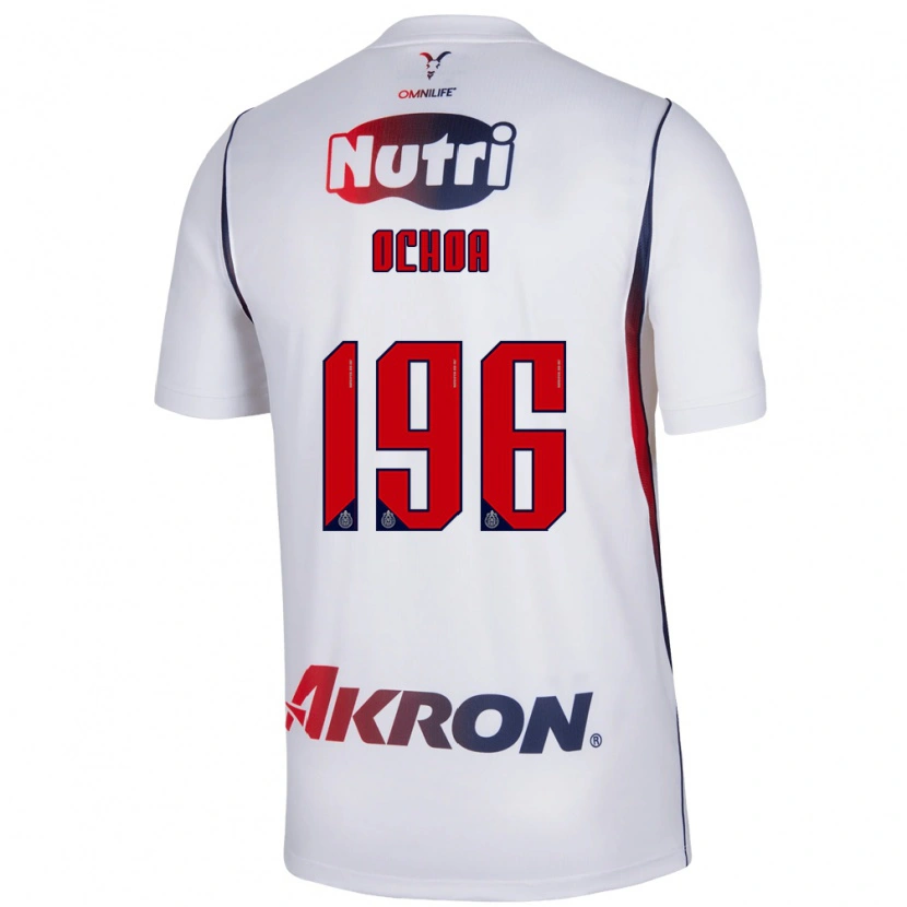 Danxen Uomo Maglia Eduardo Ochoa #196 Bianco Rosso Blu Navy Kit Gara Away 2026/27 Maglietta