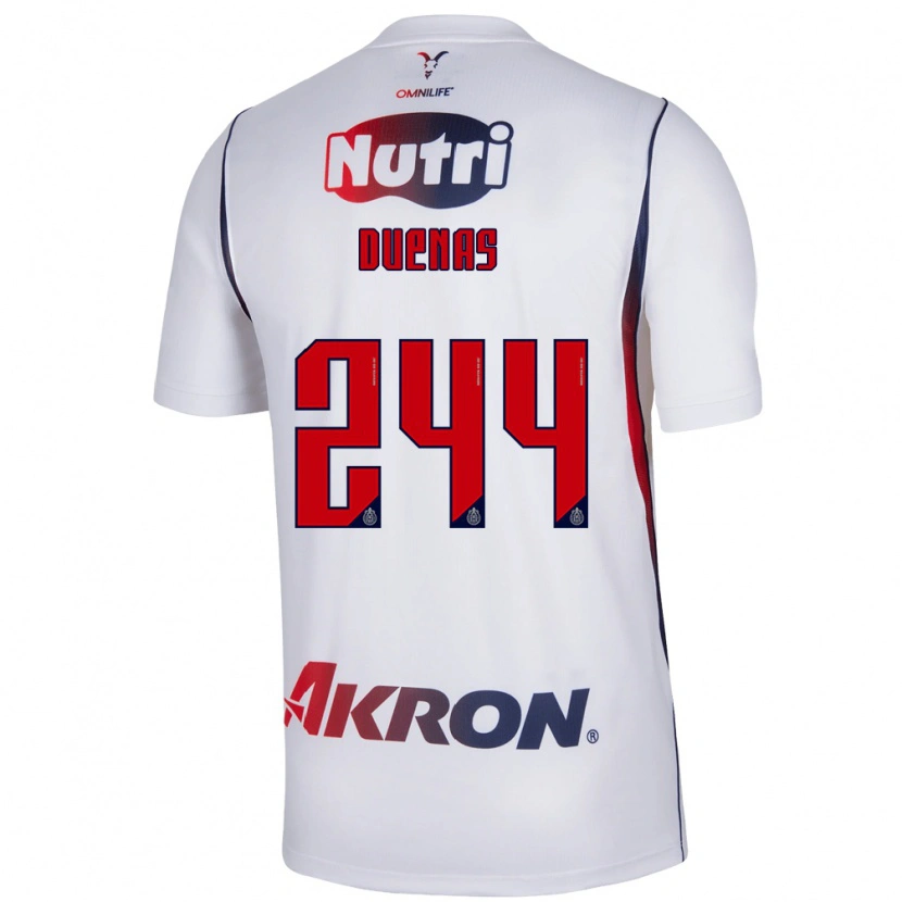 Danxen Uomo Maglia Omar Dueñas #244 Bianco Rosso Blu Navy Kit Gara Away 2026/27 Maglietta