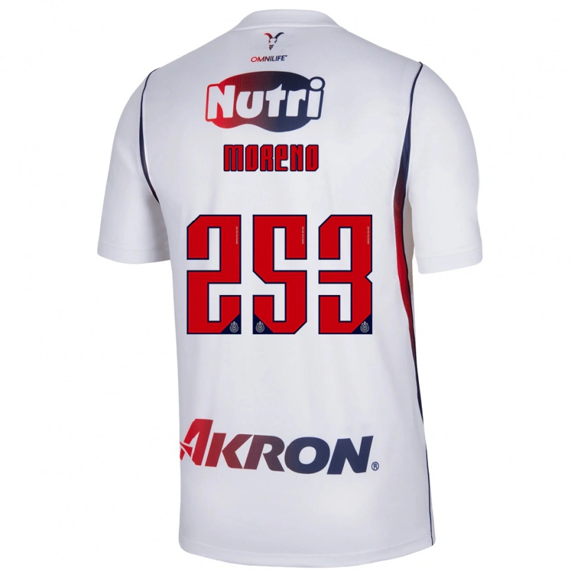 Danxen Uomo Maglia Leonel Moreno #253 Bianco Rosso Blu Navy Kit Gara Away 2026/27 Maglietta