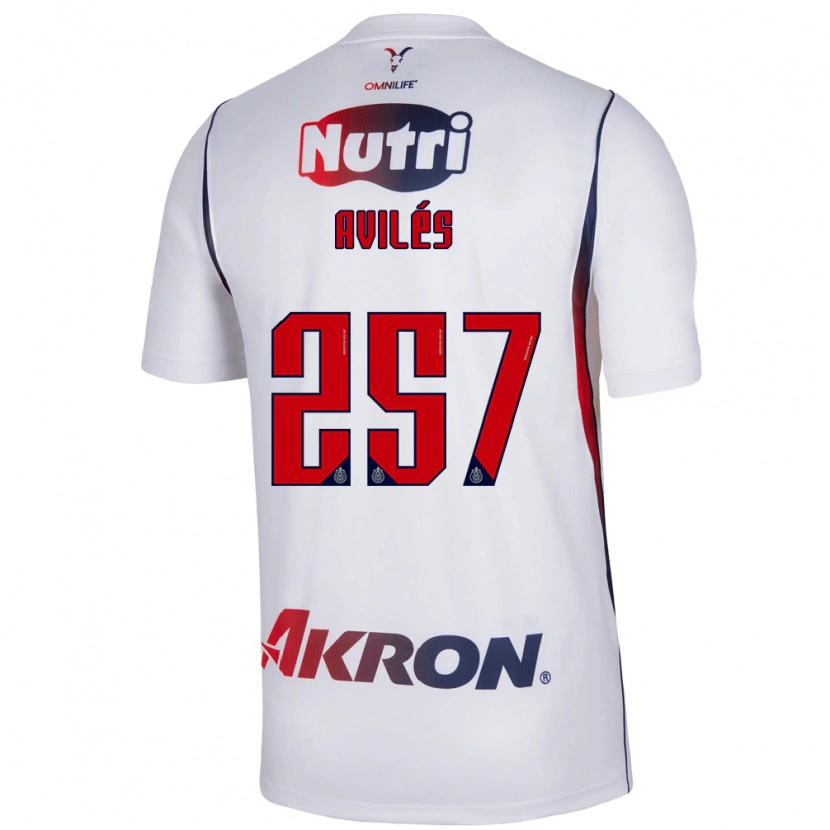 Danxen Uomo Maglia Emmanuel Avilés #257 Bianco Rosso Blu Navy Kit Gara Away 2026/27 Maglietta