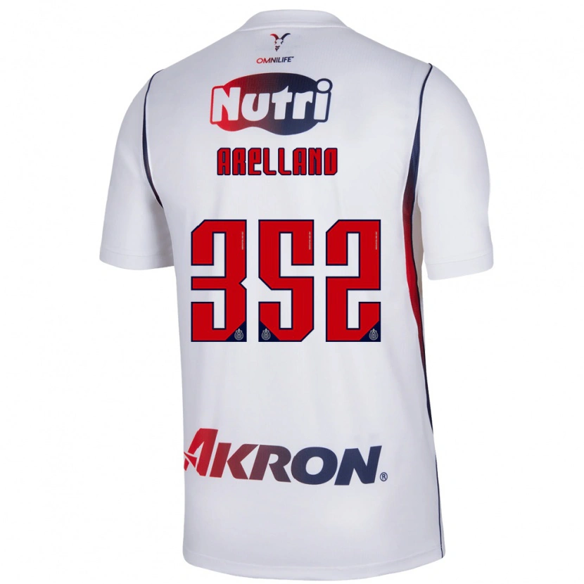 Danxen Uomo Maglia Santiago Arellano #352 Bianco Rosso Blu Navy Kit Gara Away 2026/27 Maglietta