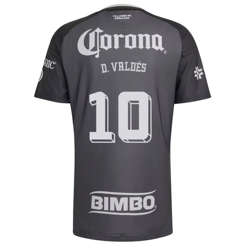 Danxen Uomo Maglia Diego Valdes #10 Grigio Bianco Nero Kit Gara Away 2026/27 Maglietta