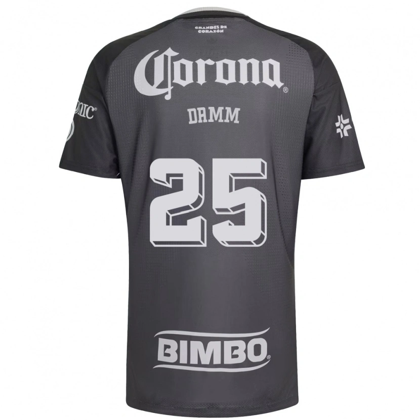 Danxen Uomo Maglia Jurgen Damm #25 Grigio Bianco Nero Kit Gara Away 2026/27 Maglietta