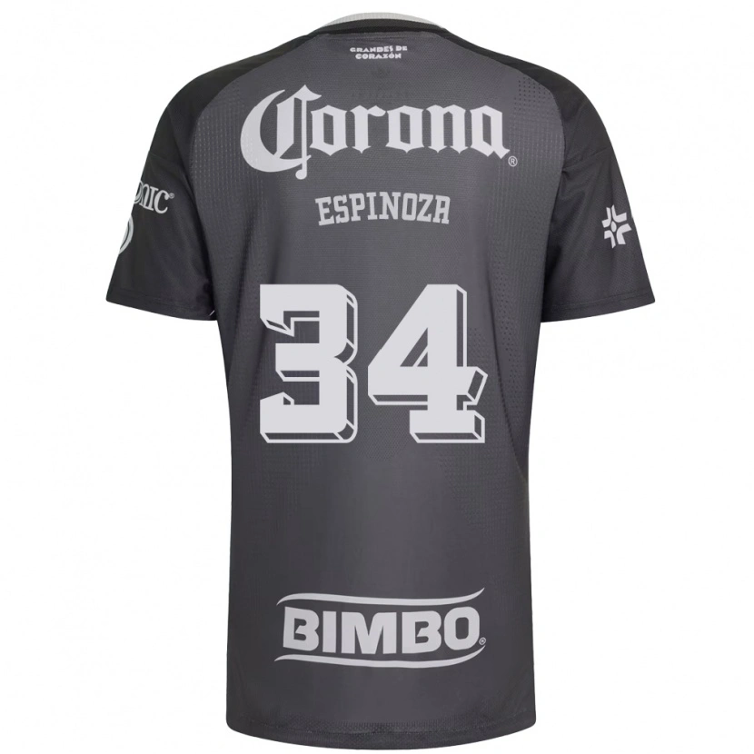 Danxen Uomo Maglia Dagoberto Espinoza #34 Grigio Bianco Nero Kit Gara Away 2026/27 Maglietta