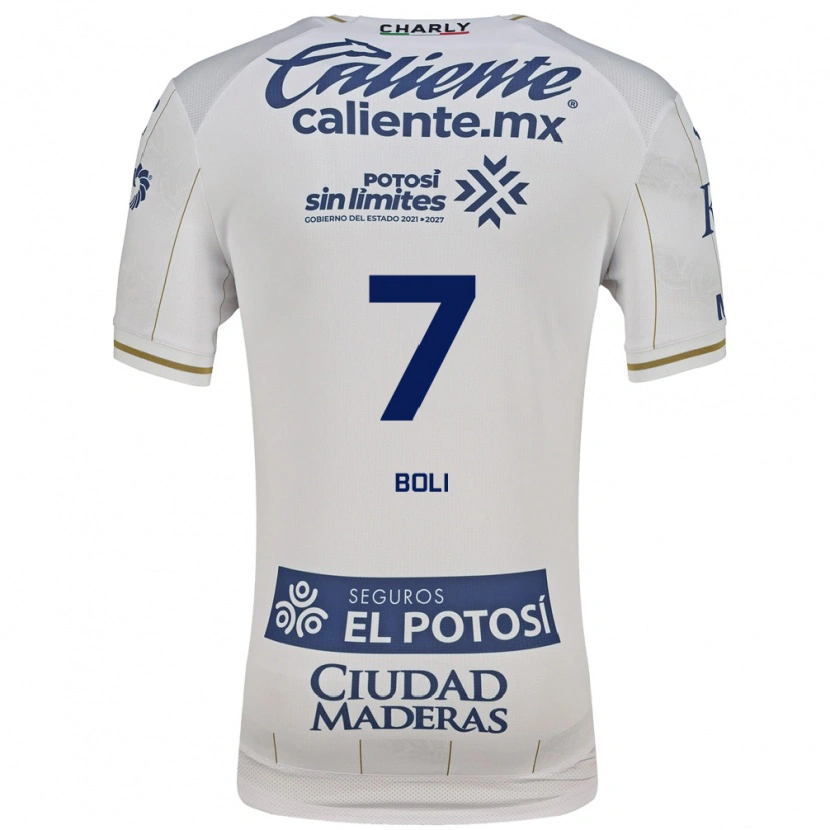 Danxen Uomo Maglia Franck Boli #7 Bianco Blu Kit Gara Away 2026/27 Maglietta