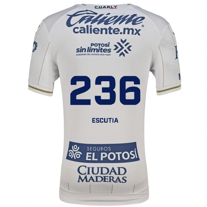 Danxen Uomo Maglia Ángel Escutia #236 Bianco Blu Kit Gara Away 2026/27 Maglietta