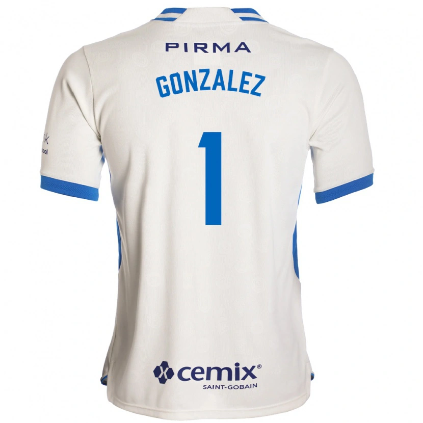 Danxen Uomo Maglia Itzayana Gonzalez #1 Bianco Blu Rosso Kit Gara Away 2026/27 Maglietta