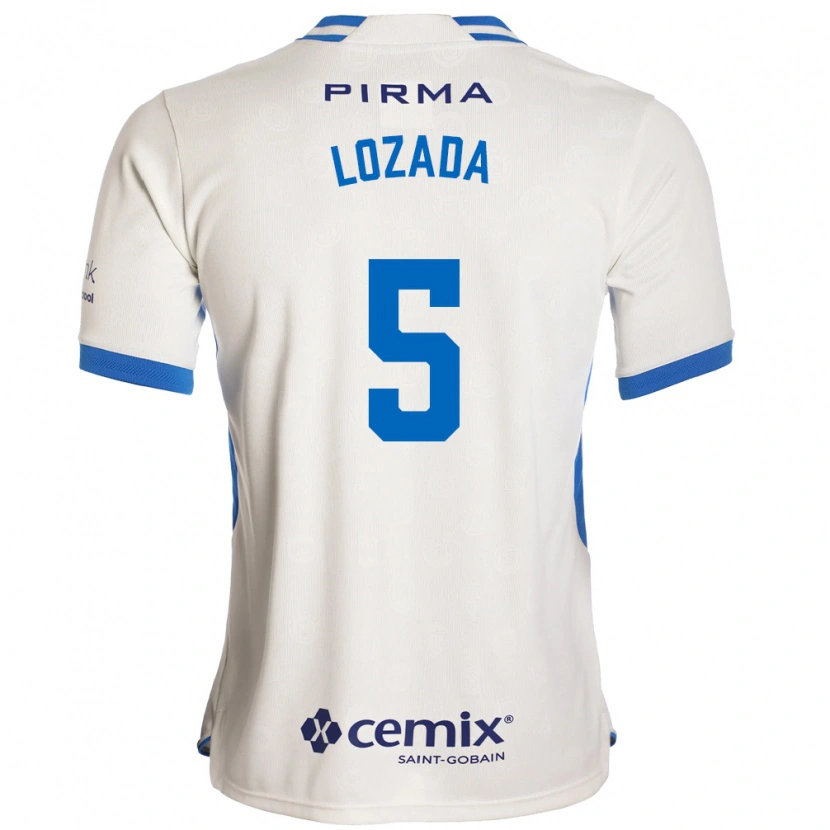 Danxen Uomo Maglia Ana Lozada #5 Bianco Blu Rosso Kit Gara Away 2026/27 Maglietta