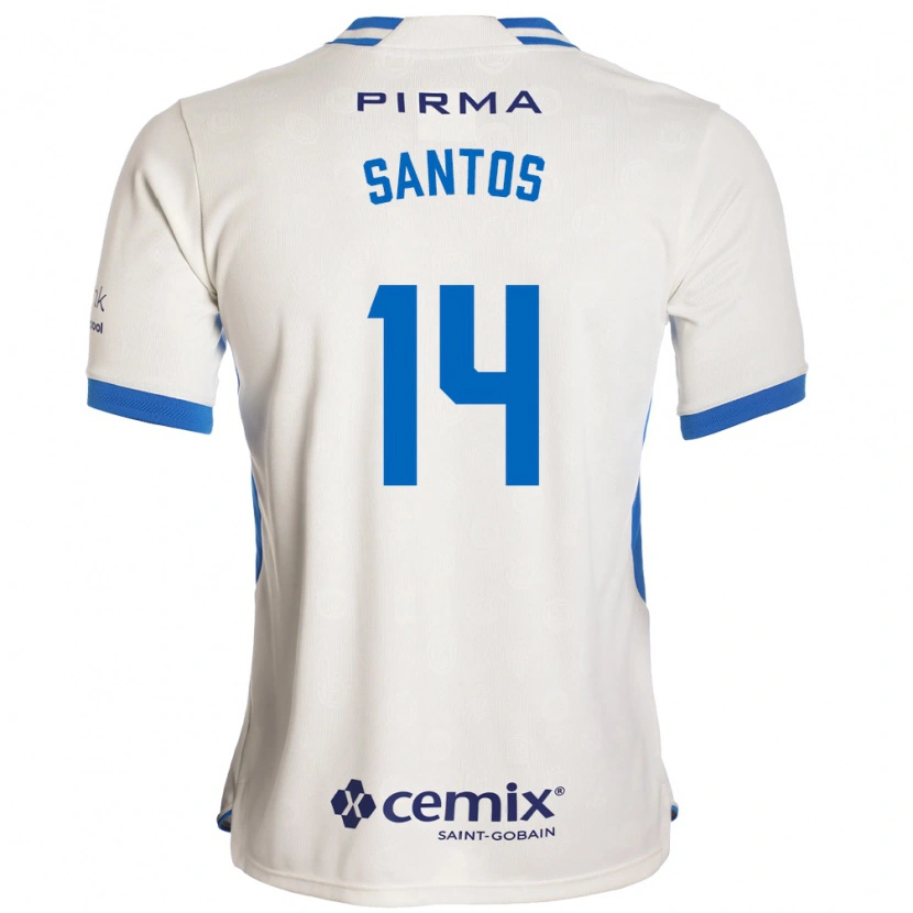 Danxen Uomo Maglia Eleisa Santos #14 Bianco Blu Rosso Kit Gara Away 2026/27 Maglietta