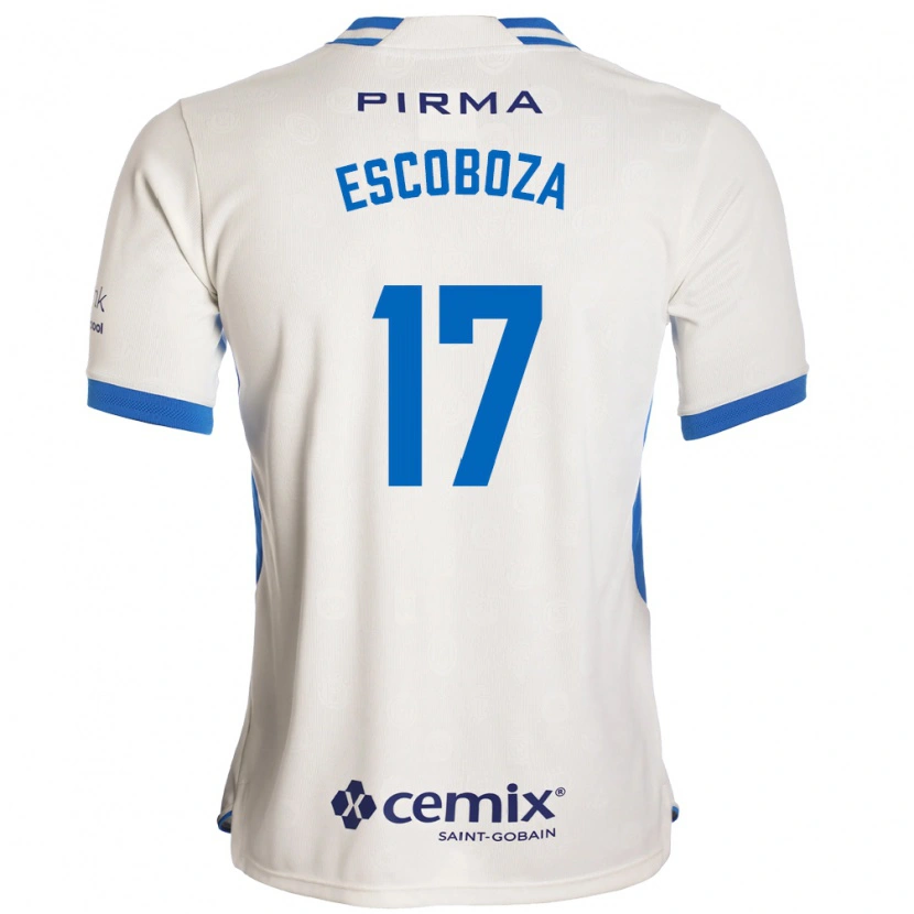 Danxen Uomo Maglia Alonso Escoboza #17 Bianco Blu Rosso Kit Gara Away 2026/27 Maglietta