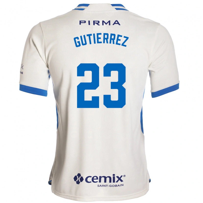 Danxen Uomo Maglia Ivonne Gutierrez #23 Bianco Blu Rosso Kit Gara Away 2026/27 Maglietta