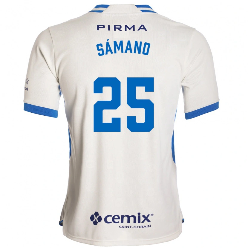 Danxen Uomo Maglia Fernando Sámano #25 Bianco Blu Rosso Kit Gara Away 2026/27 Maglietta