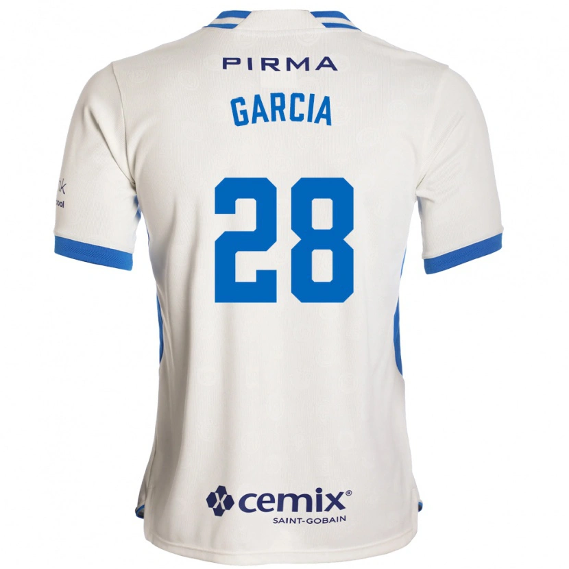 Danxen Uomo Maglia Ana Garcia #28 Bianco Blu Rosso Kit Gara Away 2026/27 Maglietta