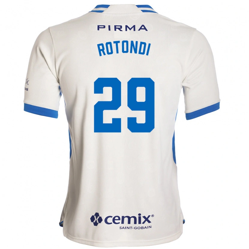 Danxen Uomo Maglia Carlos Rotondi #29 Bianco Blu Rosso Kit Gara Away 2026/27 Maglietta