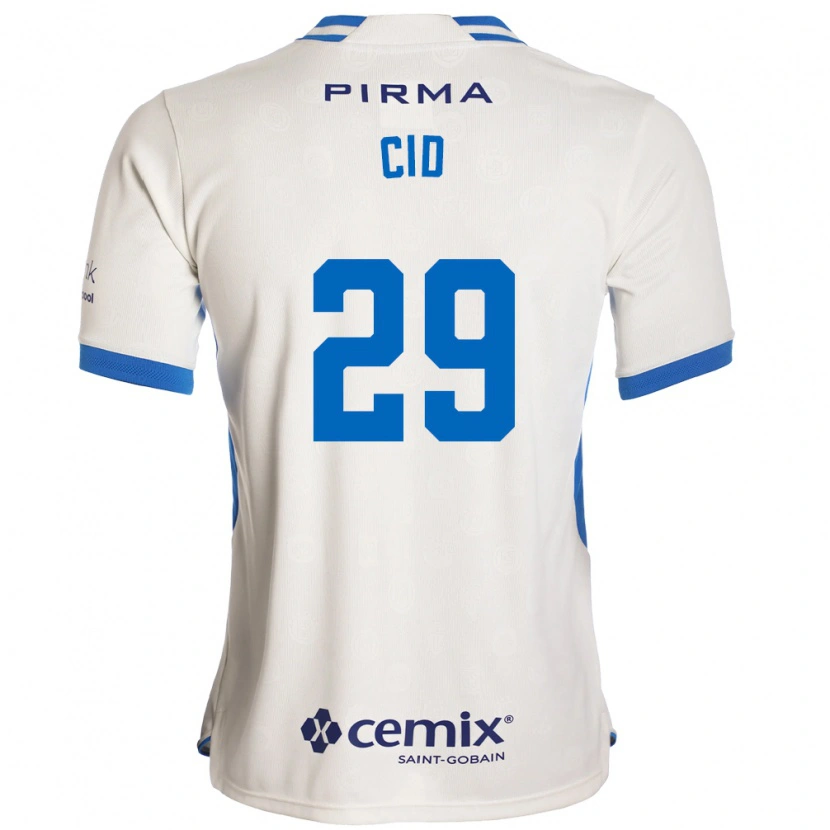 Danxen Uomo Maglia Claudia Cid #29 Bianco Blu Rosso Kit Gara Away 2026/27 Maglietta