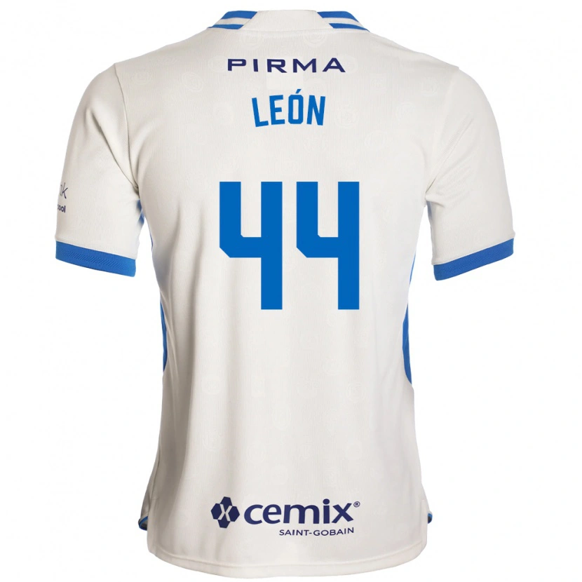 Danxen Uomo Maglia Cristhian León #44 Bianco Blu Rosso Kit Gara Away 2026/27 Maglietta