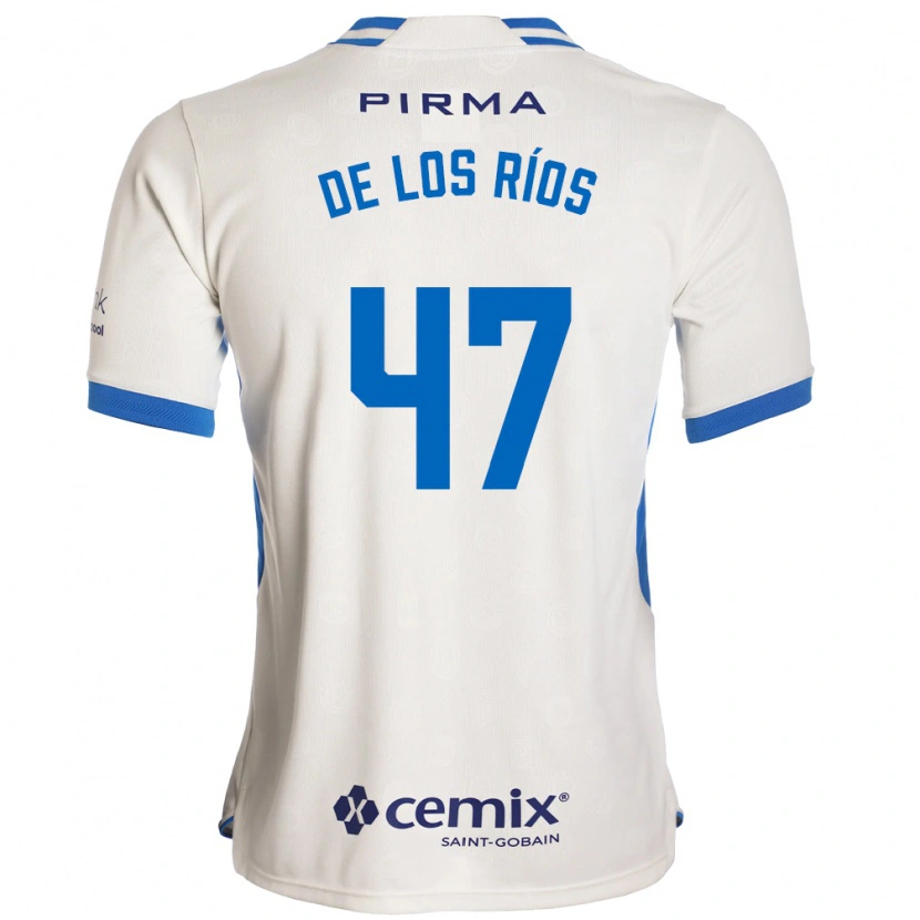 Danxen Uomo Maglia Sergio De Los Ríos #47 Bianco Blu Rosso Kit Gara Away 2026/27 Maglietta