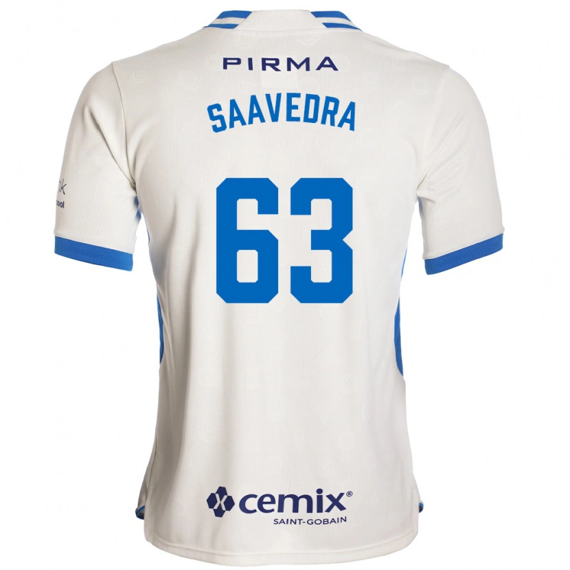 Danxen Uomo Maglia Ángel Saavedra #63 Bianco Blu Rosso Kit Gara Away 2026/27 Maglietta
