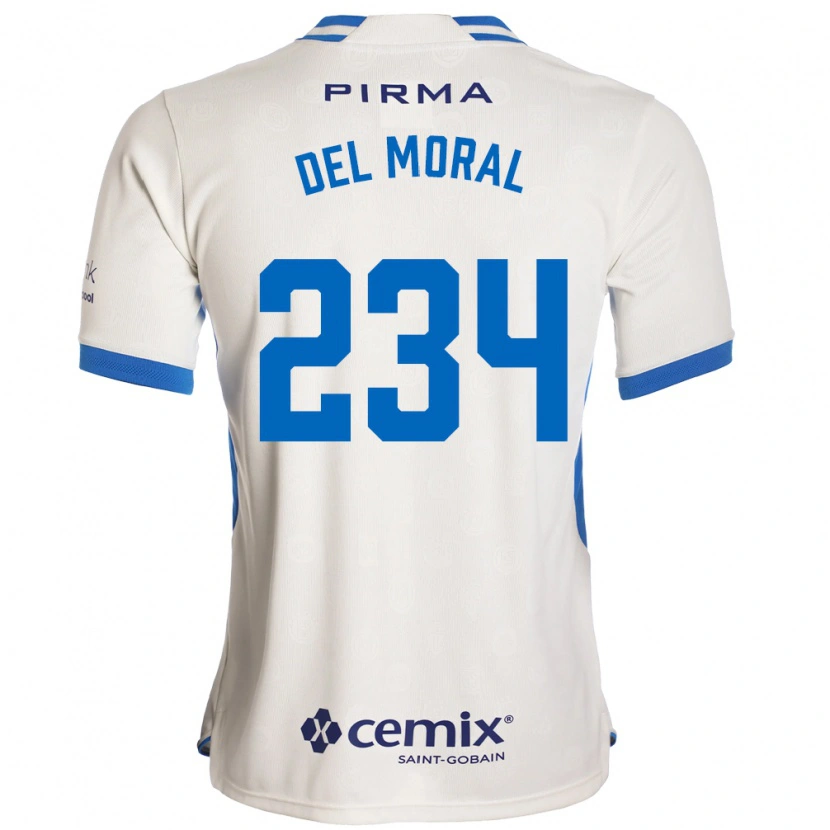Danxen Uomo Maglia Matías Del Moral #234 Bianco Blu Rosso Kit Gara Away 2026/27 Maglietta