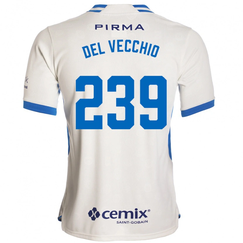 Danxen Uomo Maglia Michael Del Vecchio #239 Bianco Blu Rosso Kit Gara Away 2026/27 Maglietta