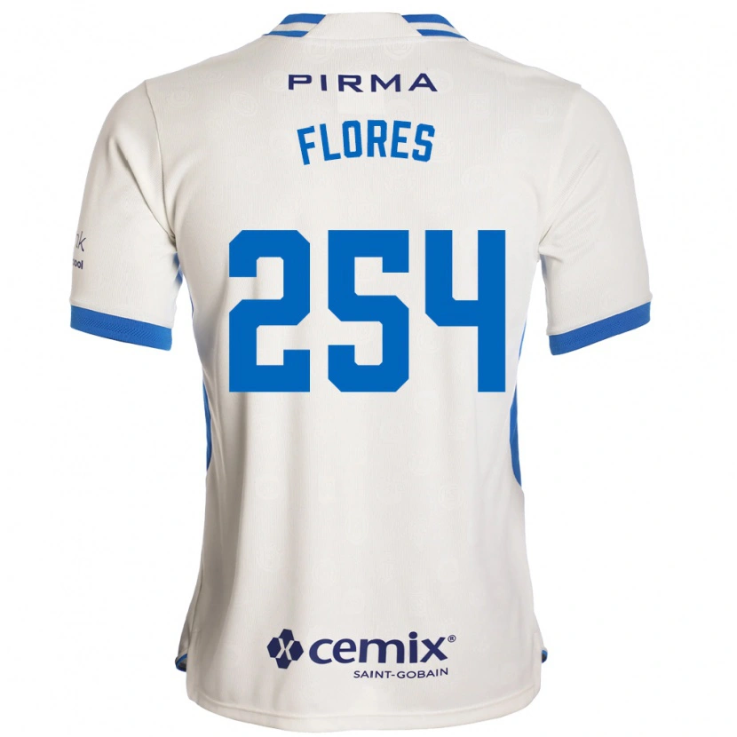Danxen Uomo Maglia Derek Flores #254 Bianco Blu Rosso Kit Gara Away 2026/27 Maglietta