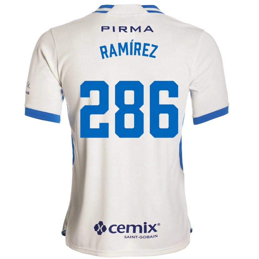 Danxen Uomo Maglia Mauricio Ramírez #286 Bianco Blu Rosso Kit Gara Away 2026/27 Maglietta