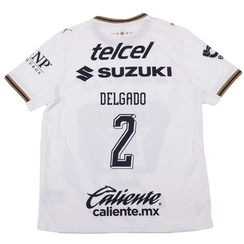 Danxen Uomo Maglia Dirce Delgado #2 Bianco Nero Marrone Kit Gara Away 2026/27 Maglietta