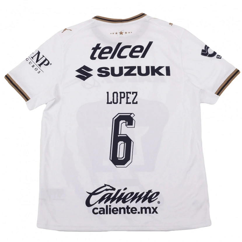 Danxen Uomo Maglia Nathalia Lopez #6 Bianco Nero Marrone Kit Gara Away 2026/27 Maglietta