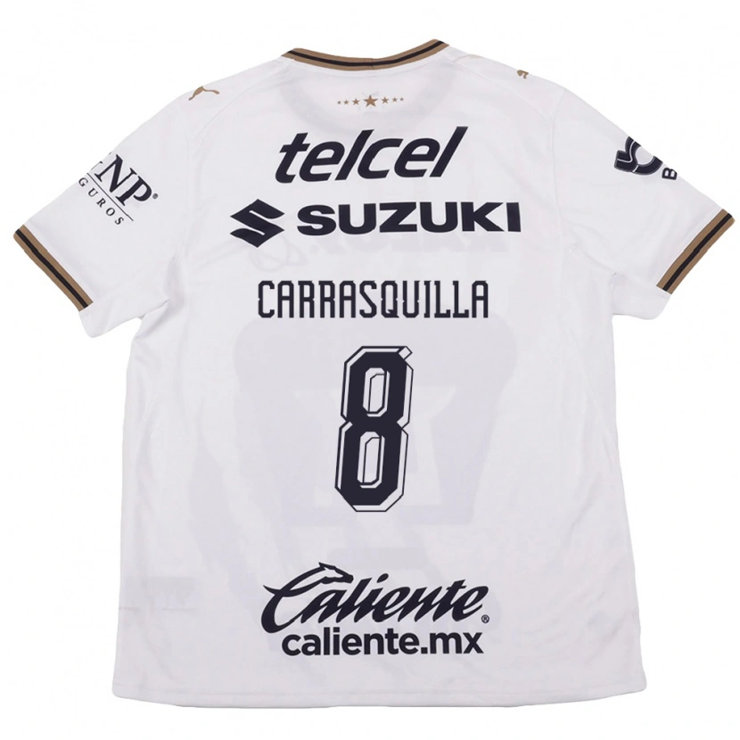 Danxen Uomo Maglia Adalberto Carrasquilla #8 Bianco Nero Marrone Kit Gara Away 2026/27 Maglietta
